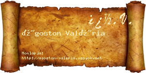 Ágoston Valéria névjegykártya